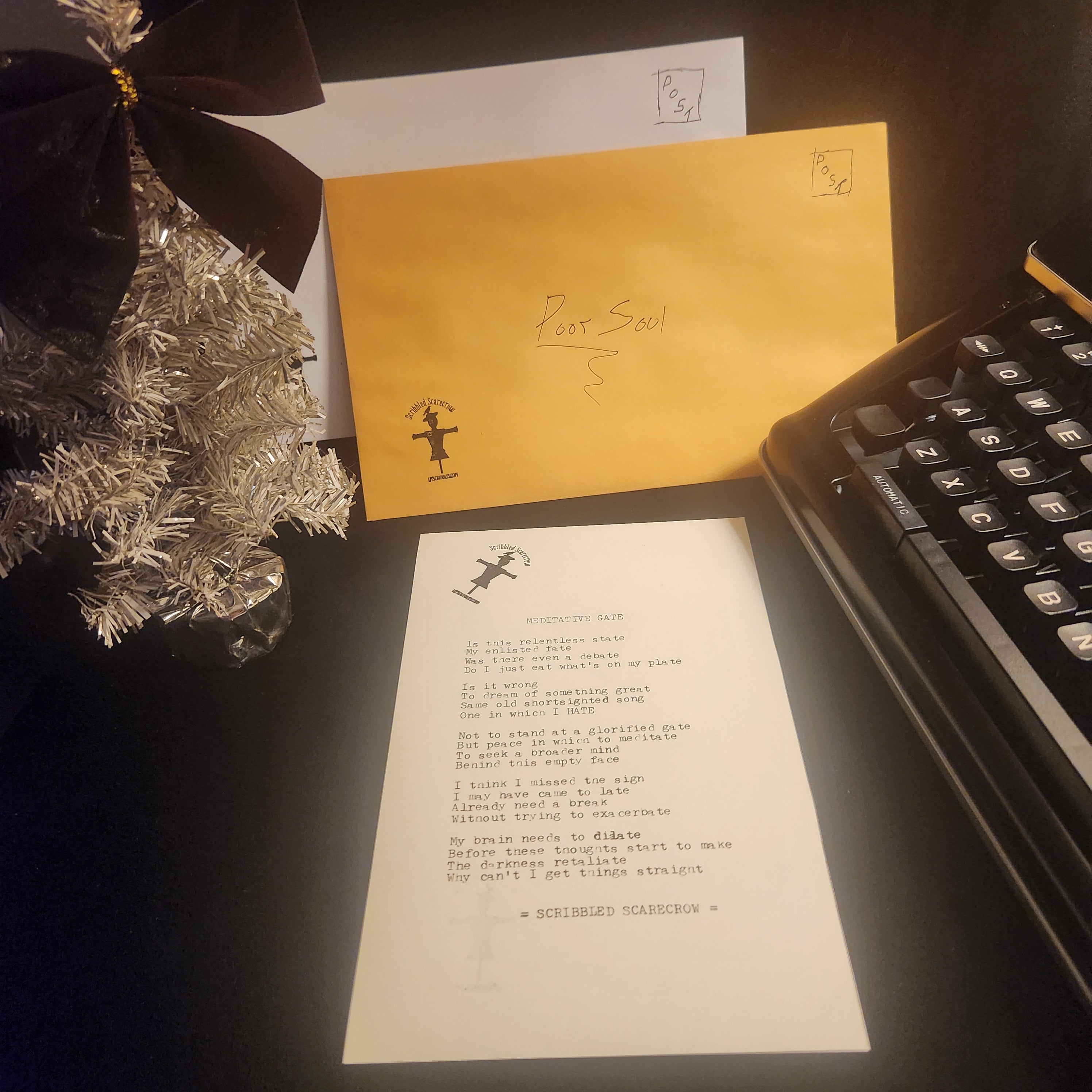 Meditative Gate-Typewriter Poem 8.5x5.5"