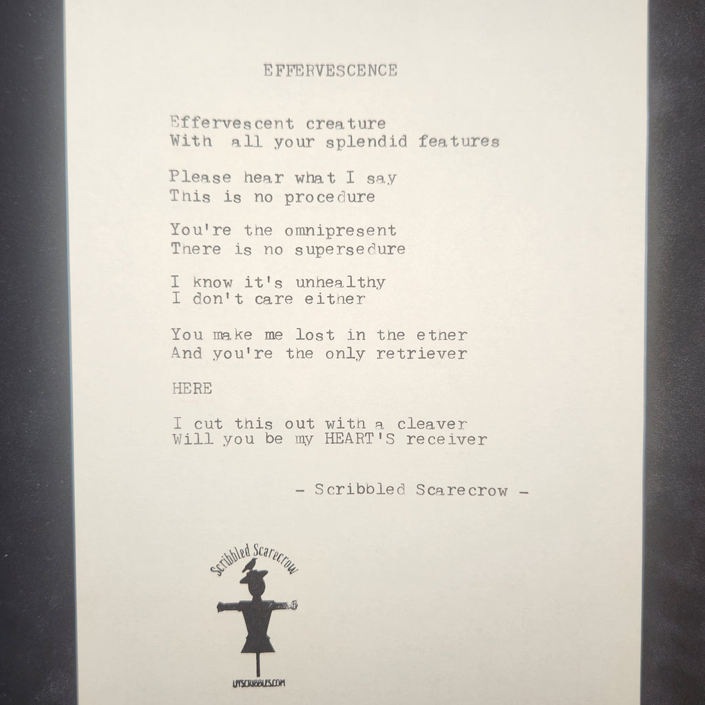 Effervescence-Typewrite Poem 8.5x5.5"