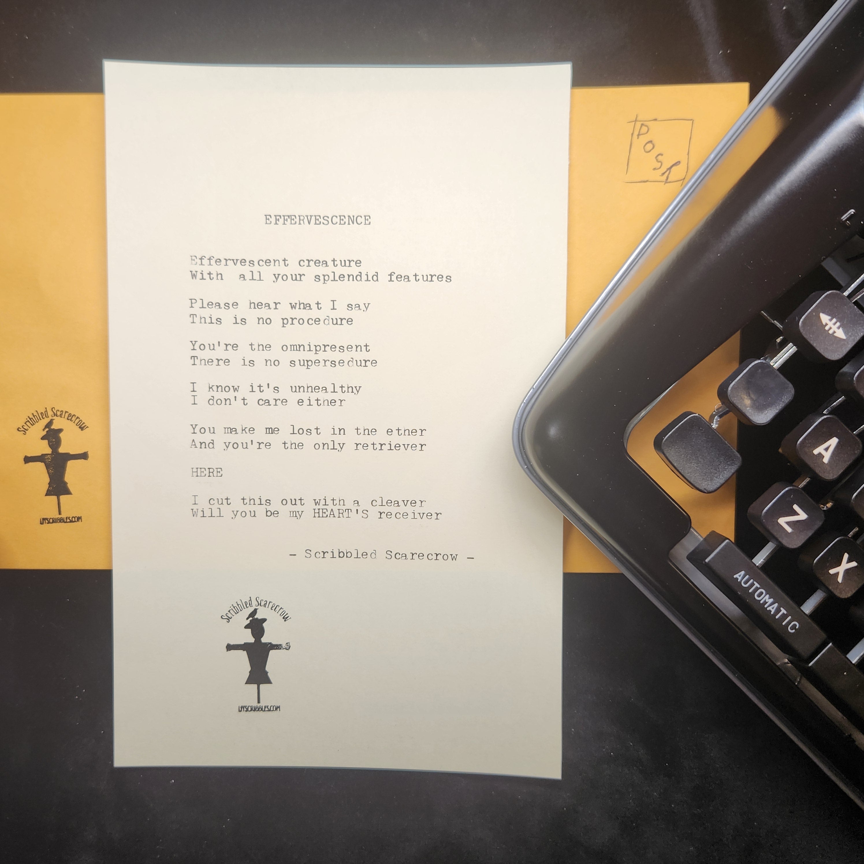 Effervescence-Typewrite Poem 8.5x5.5"