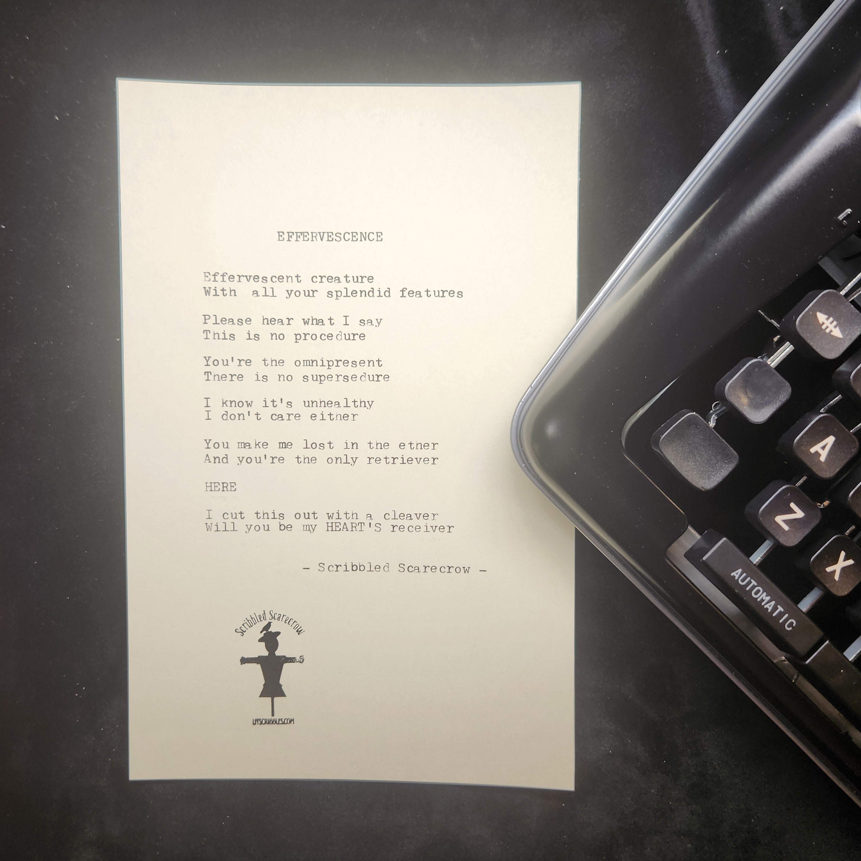 Effervescence-Typewrite Poem 8.5x5.5"