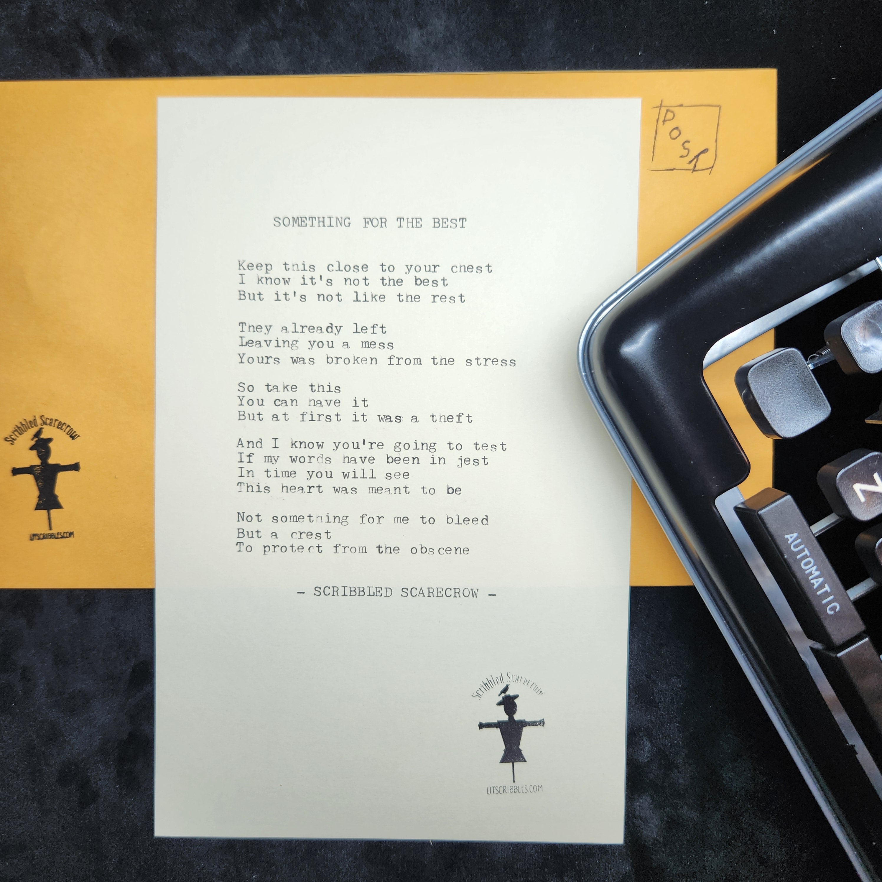 For the Best-Typewriter Poem 8.5x5.5"