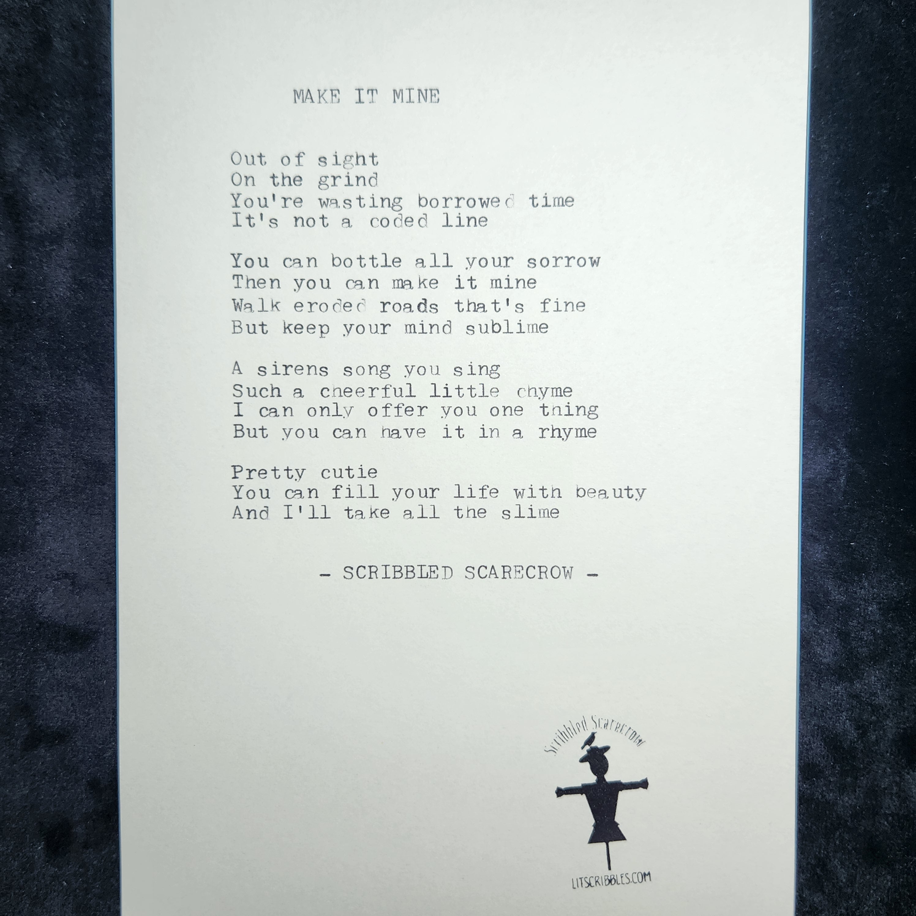 Make it Mine-Typewriter Poem 8.5x5.5"