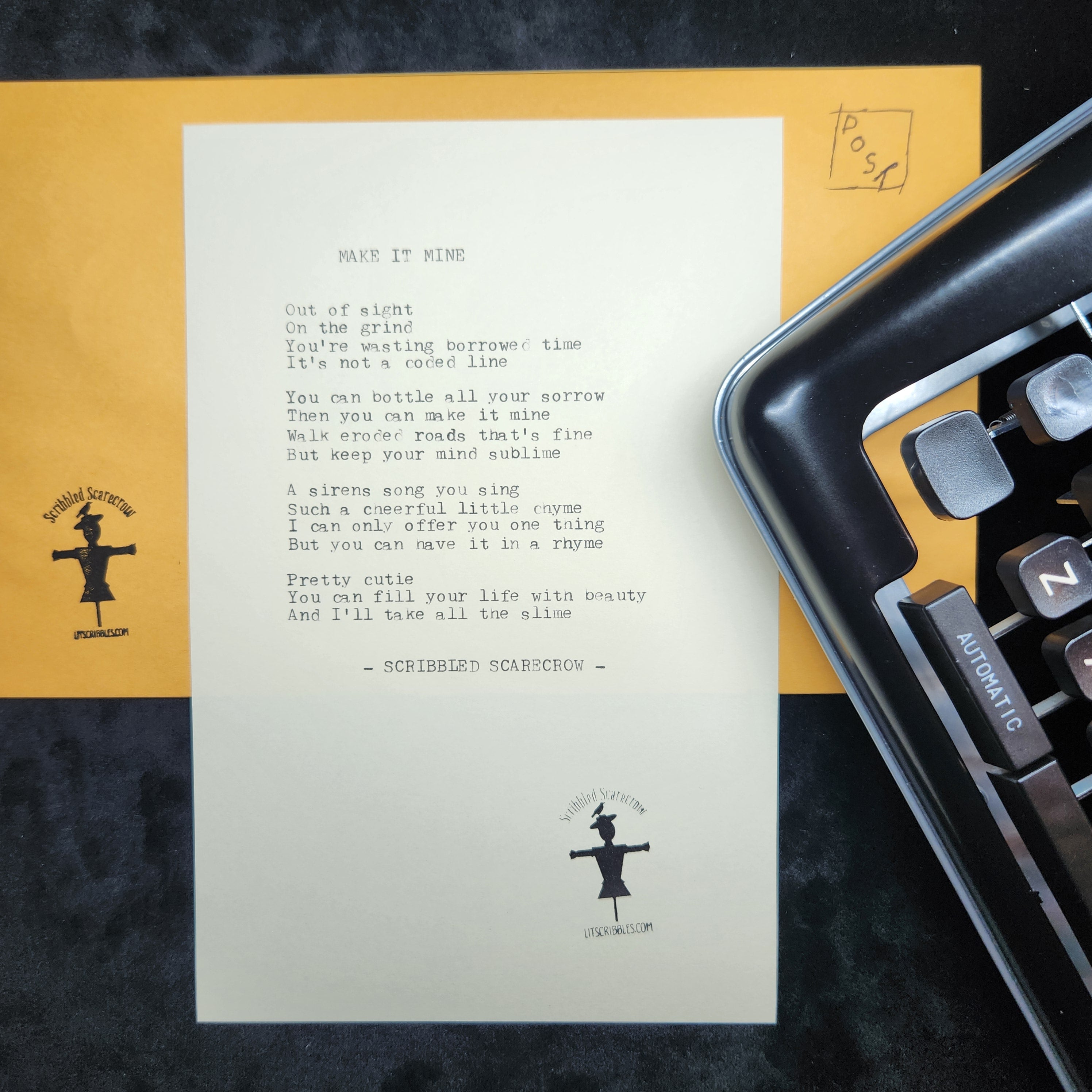 Make it Mine-Typewriter Poem 8.5x5.5"