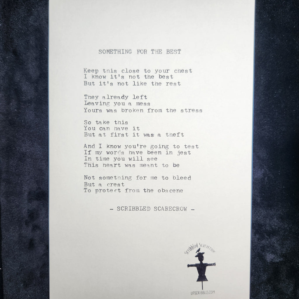 For the Best-Typewriter Poem 8.5x5.5"
