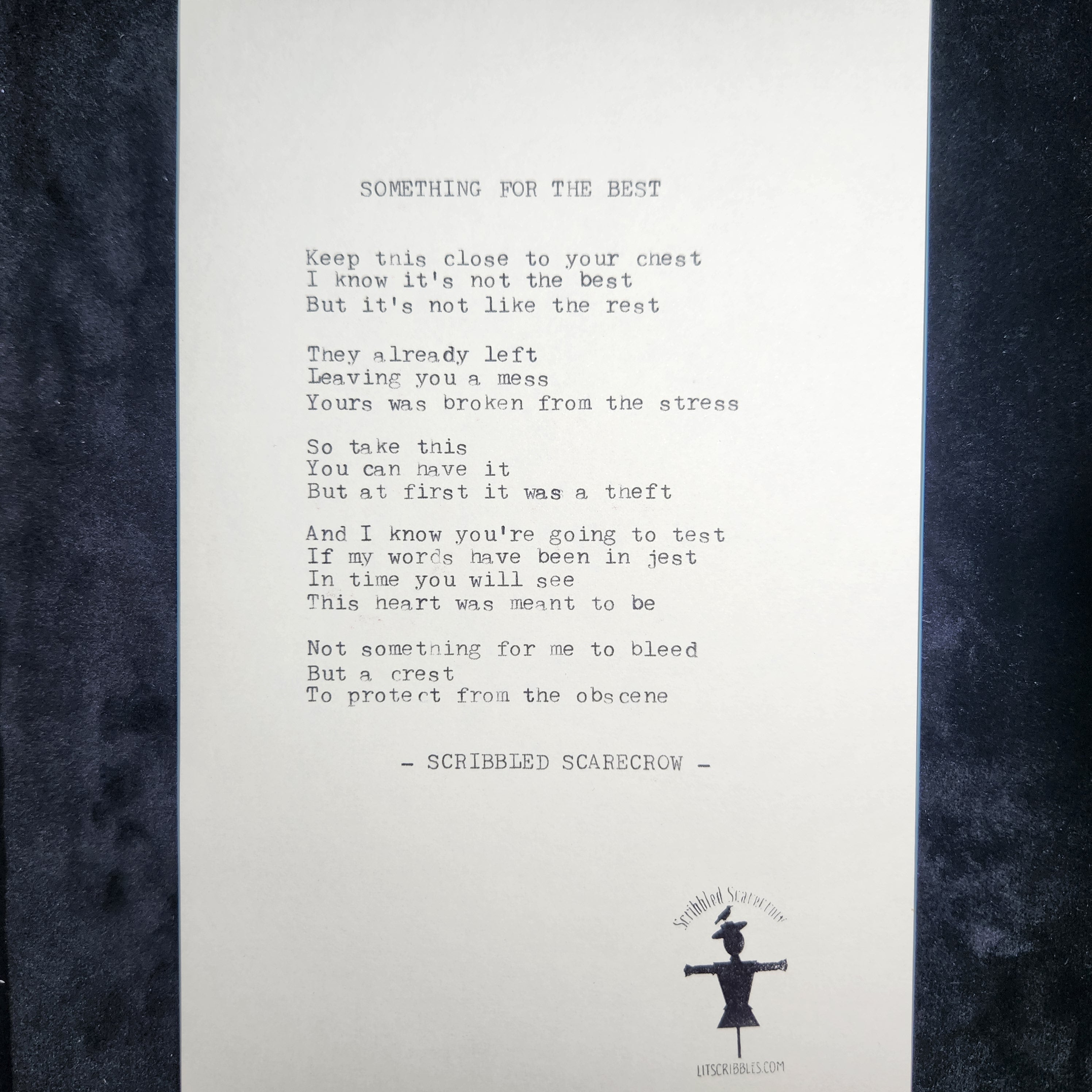 For the Best-Typewriter Poem 8.5x5.5"