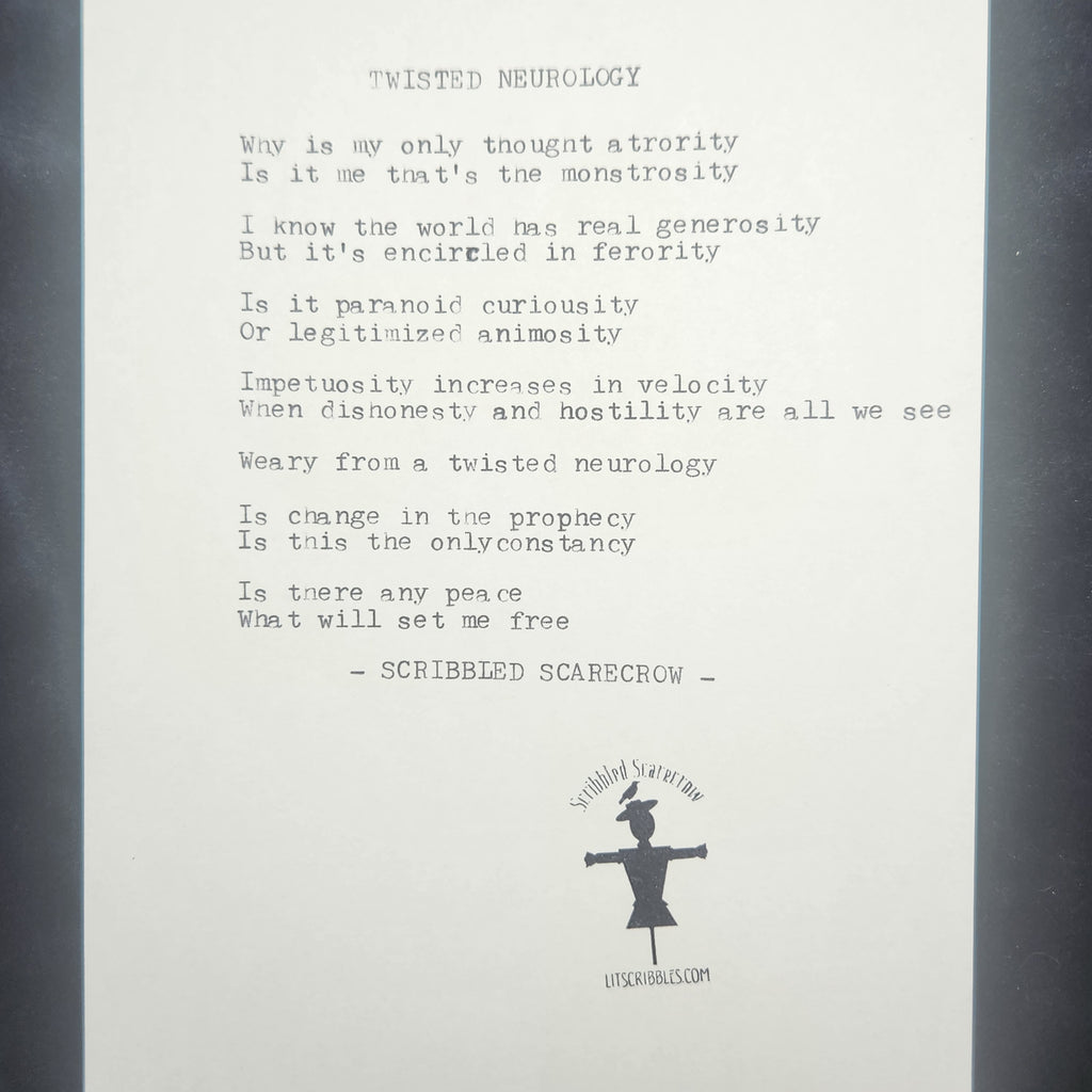 Twisted Neurology-Typewriter Poem 8.5x5.5"