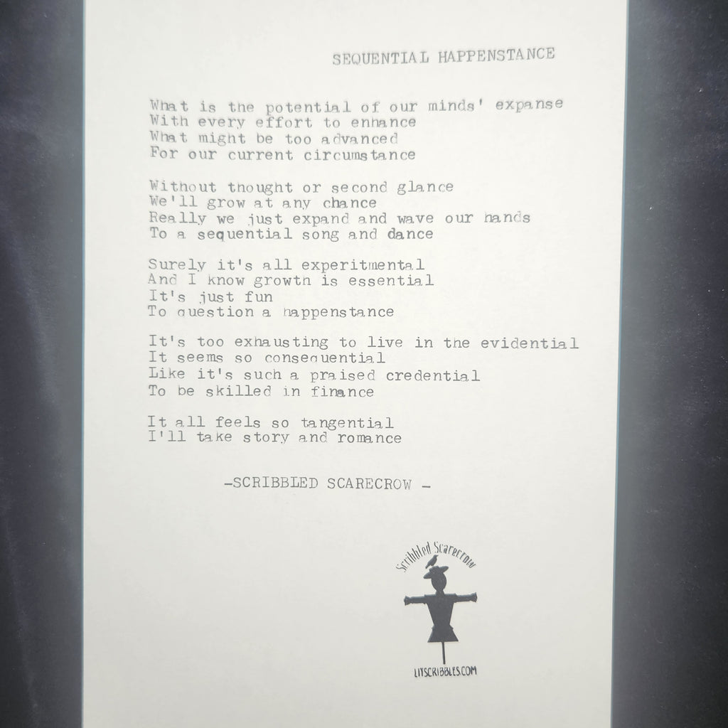 Sequential Happenstance-Typewriter Poem 8.5x5.5"
