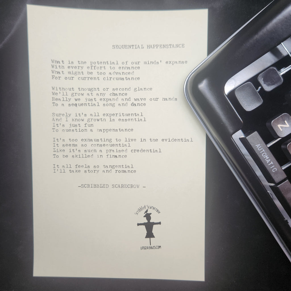 Sequential Happenstance-Typewriter Poem 8.5x5.5"