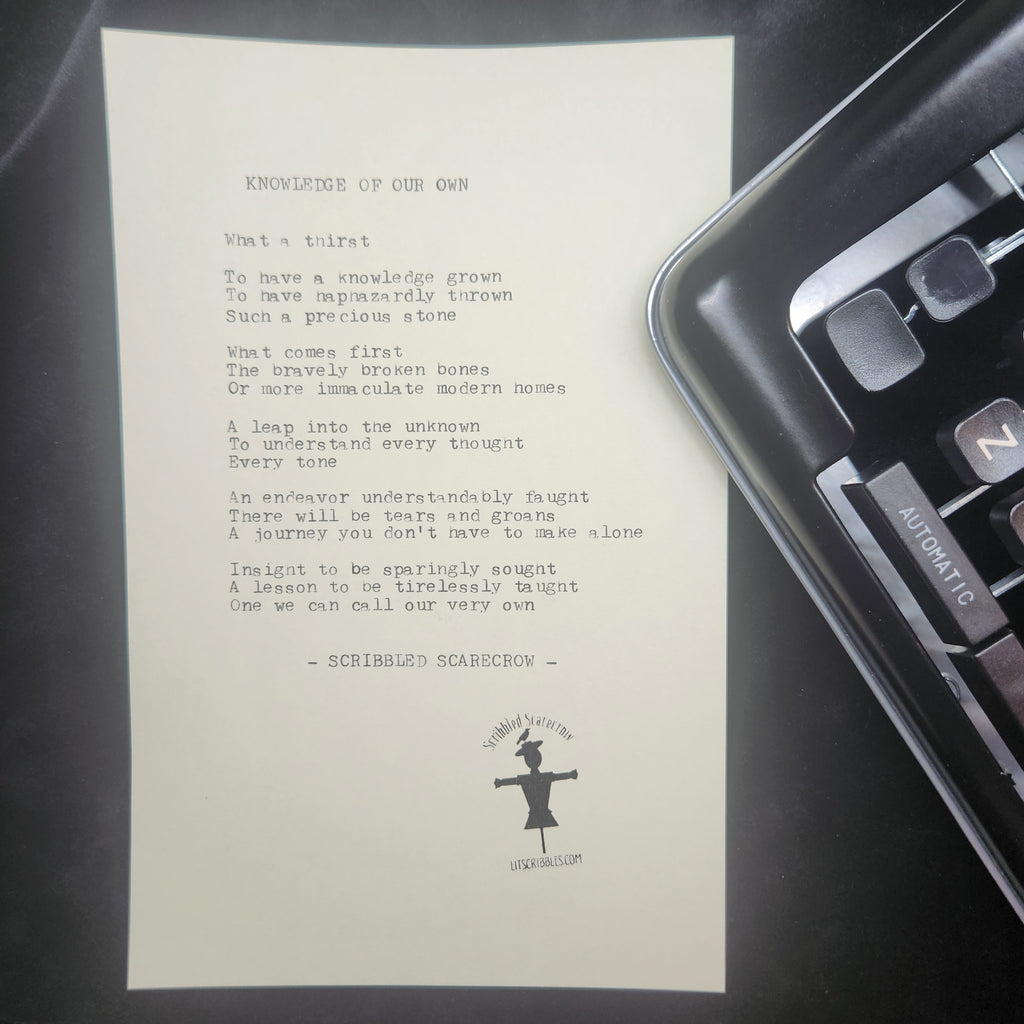 Knowledge of Our Own-Typewriter Poem 8.5x5.5"