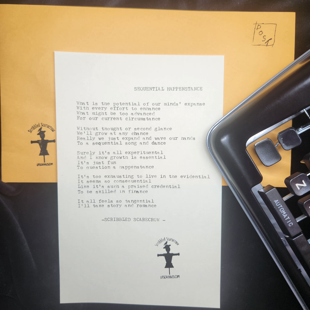 Sequential Happenstance-Typewriter Poem 8.5x5.5"