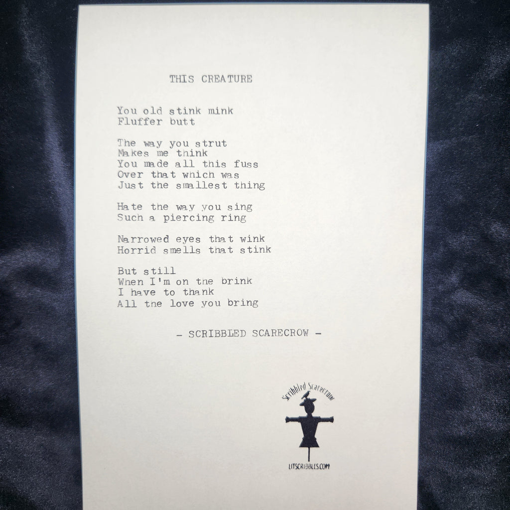 This Creature-Typewriter Poem 8.5x5.5"