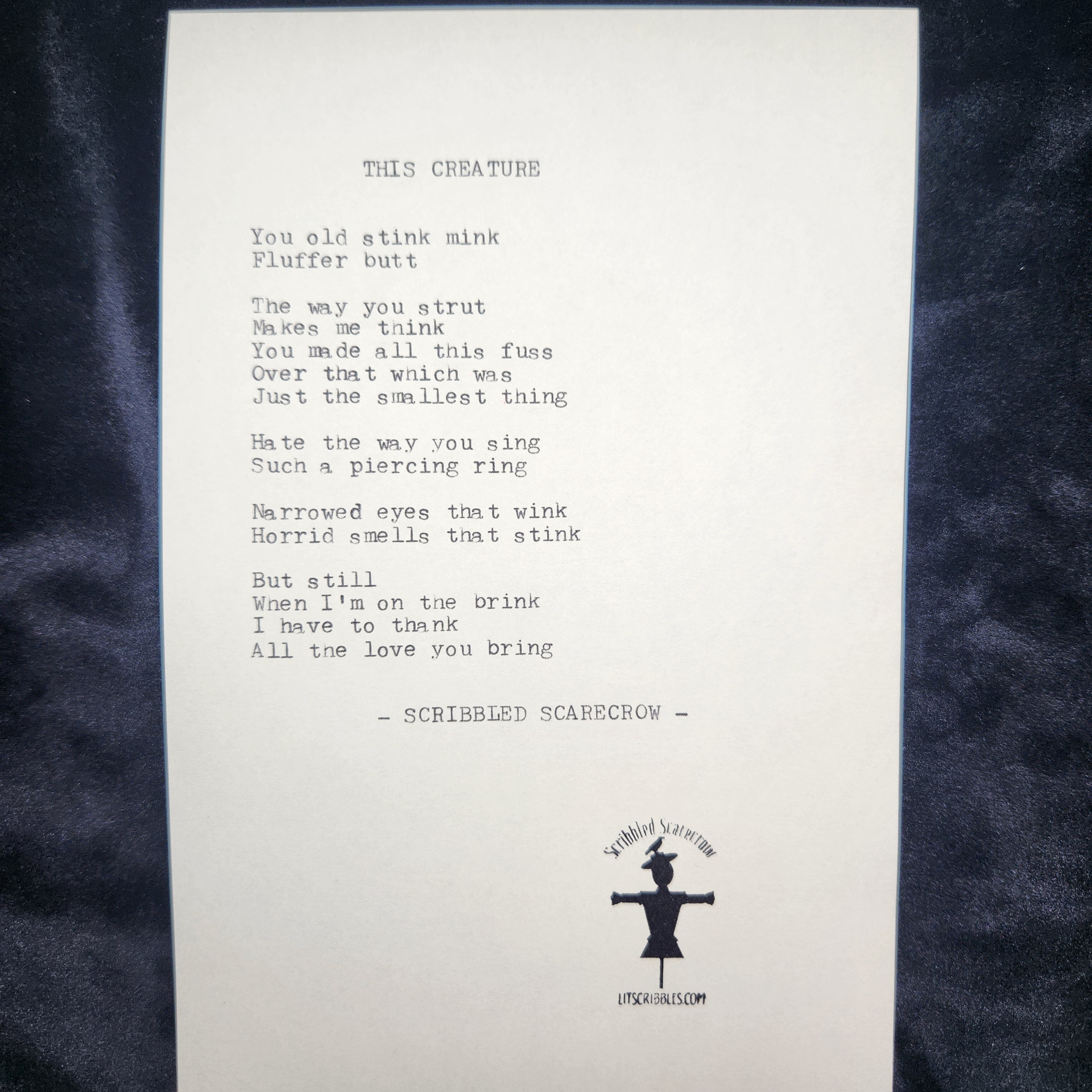 This Creature-Typewriter Poem 8.5x5.5"