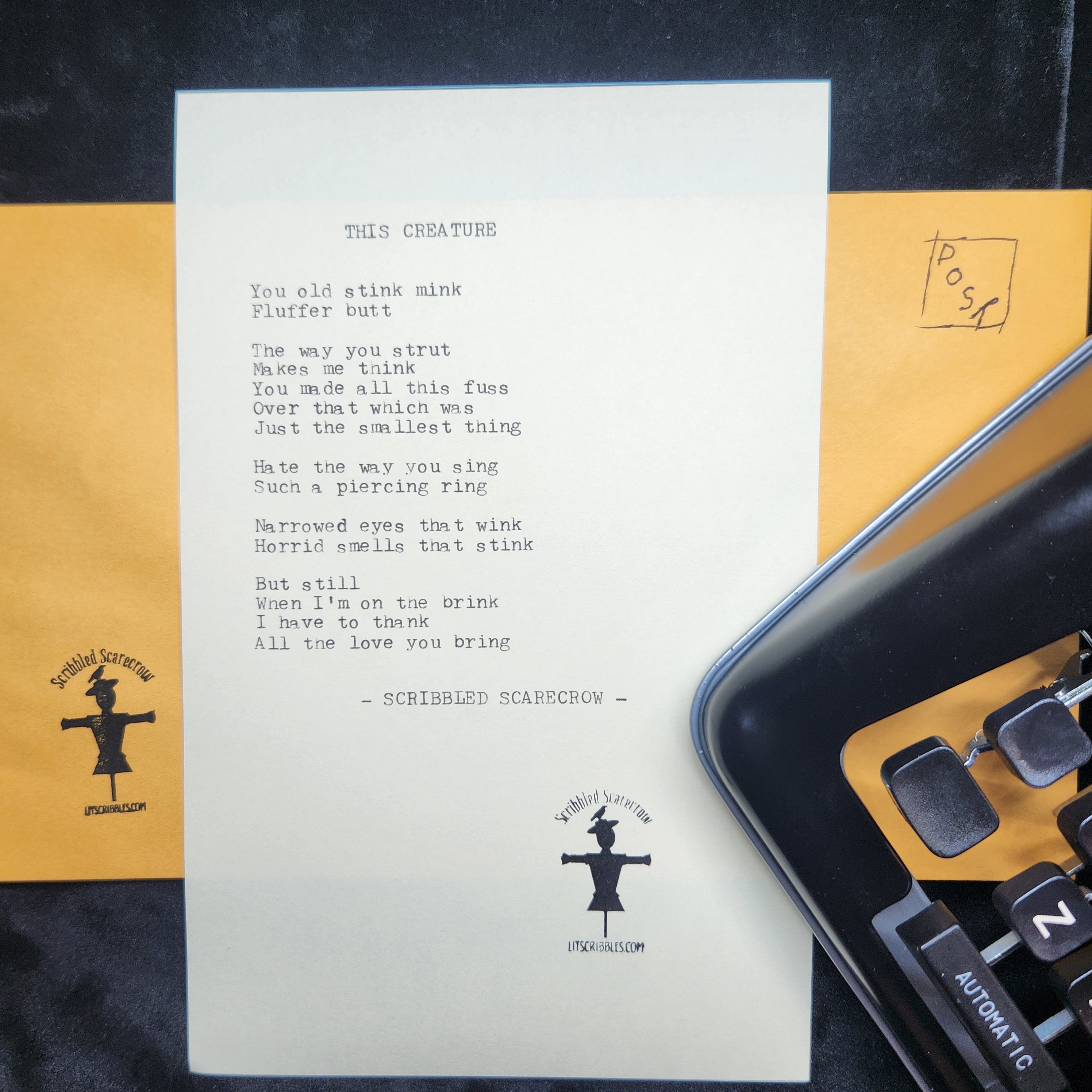 This Creature-Typewriter Poem 8.5x5.5"