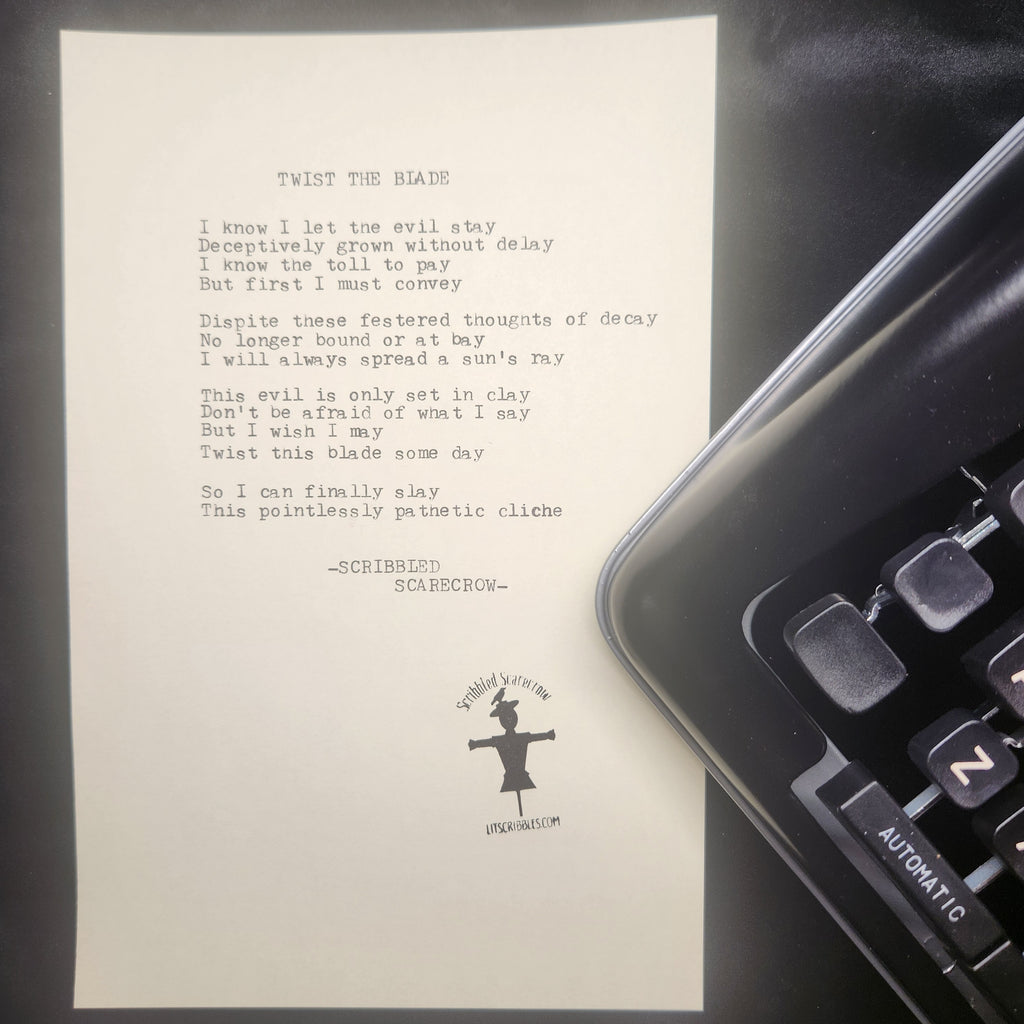 Twist the Blade-Typewriter Poem 8.5x5.5"