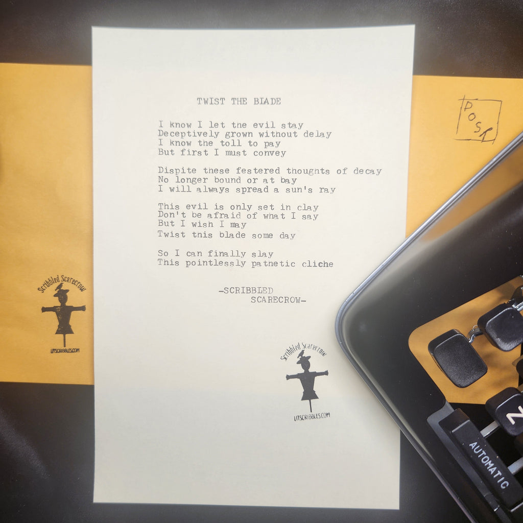 Twist the Blade-Typewriter Poem 8.5x5.5"