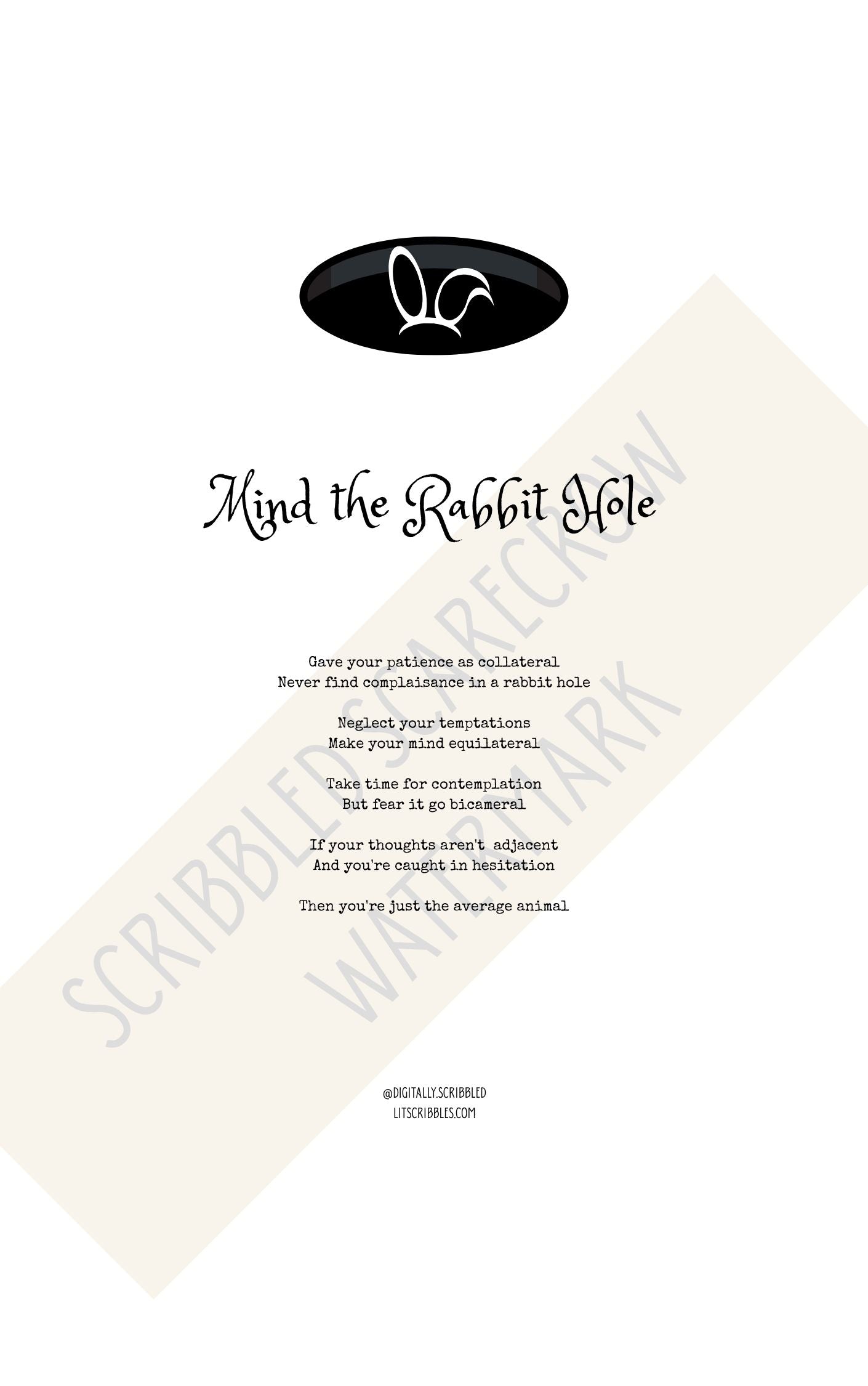 Limited Print Poster 8.5×11" - Rabbit Hole